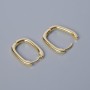 Kidney ear wires, gold-tone metal, 18x14x2mm, pair