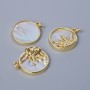 Pendant “Sun” Mother-of-Pearl, golden metal color, diameter 20×17, 5mm