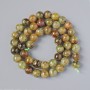 Grossular Beads (Green Garnet) natural stone smooth round beads, diameter 8mm±, length 39cm± on a thread