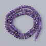 Amethyst Beads natural stone, faceted cube shape, 4 mm diameter ±, 38 cm long ± on thread