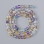 Fluorite Beads natural gemstone, faceted cube shape, 4–5 mm diameter, 39 cm+/- length on thread