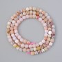 Rose Pink Opal Natural Stone Faceted Cube Beads, 4mm diameter ±, 39cm length ± on thread