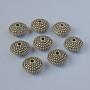 Bead findings insert, diameter 11.5×6.5 mm, hole diameter 1.9 mm, pack of 8, bronze metal colour