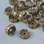 Bead finding insert, diameter 10×3,5, 5mm, bore diameter 2mm, packaging 22pcs± bronze metal colour