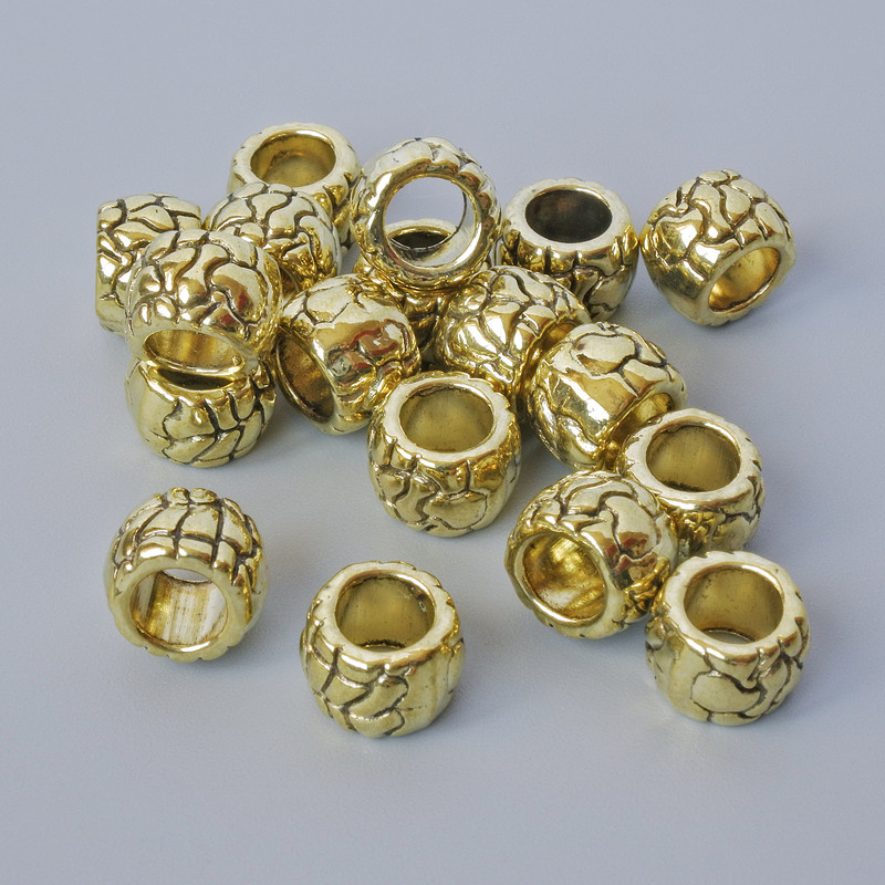 Bead finding insert, diameter 5.5×8mm, hole diameter 4.5mm, pack of 20±, golden metal colour