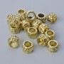 Bead finding insert, diameter 5.5×8mm, hole diameter 4.5mm, pack of 20±, golden metal colour