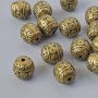 Finding Insert Bead, diameter 7.5x7mm, hole diameter 1.2mm, pack 14pcs+/- bronze colour metal