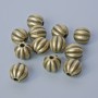 Finding Insert Bead, diameter 7.5x8mm, hole diameter 1.5mm, pack 12pcs+/- bronze colour metal