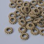 Finding Insert Bead, diameter 7.5x2mm, hole diameter 3.3mm, pack 54pcs+/- bronze colour metal