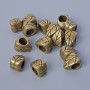 Finding Insert Bead "Leaf", diameter 10x6.5x7mm, hole diameter 4.5mm, pack 15pcs+/- bronze colour metal