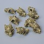 Finding Insert Bead "Dragon", diameter 18x13x8mm, hole diameter 3.7mm, pack 9pcs+/- bronze colour metal