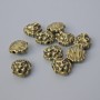 Finding Insert Bead "Lion", diameter 12x11x6mm, hole diameter 1.7mm, pack 10pcs+/- bronze colour metal