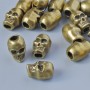Findings bead insert "Skull", diameter 9x6mm, hole diameter 2.6mm, pack 18pcs+/- bronze colour metal