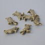 Pendant Finding "Bird", diameter 18x13mm, hole diameter 1.9mm, pack 7pcs ±, bronze-colour metal