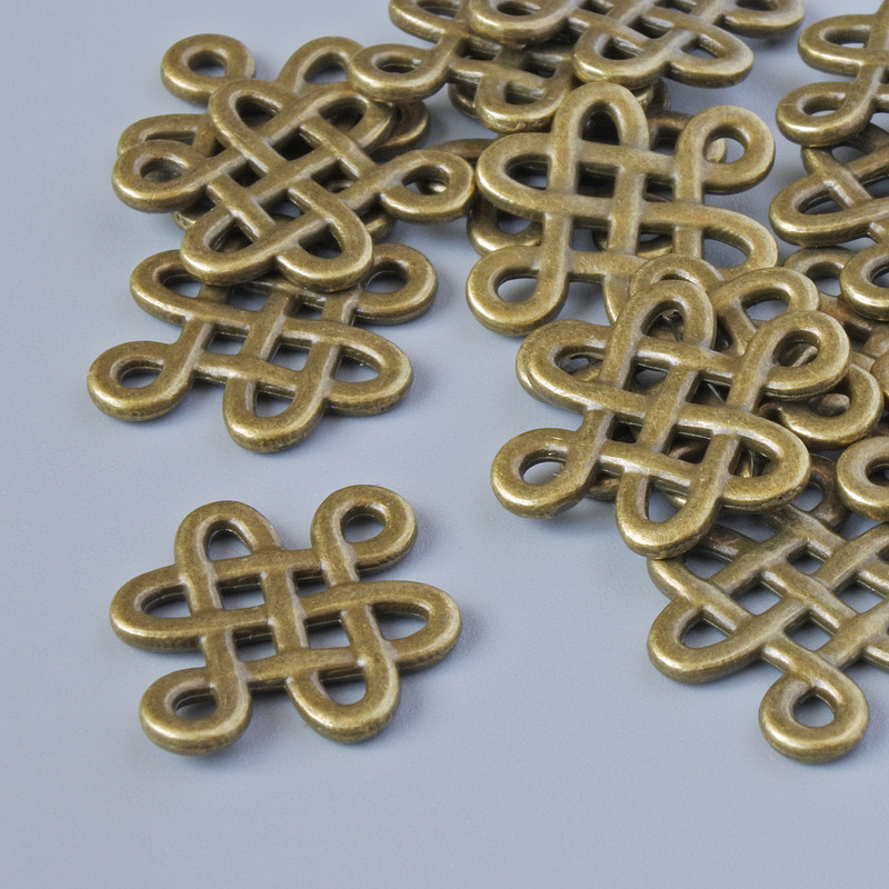Pendant hardware, diameter 17x14mm, bore diameter 1.6mm, packaging 18 pcs ±, bronze metal colour