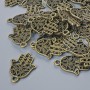 Finding Pendant "Hamsa", diameter 21x15mm, hole diameter 1.7mm, packaging 24pcs±, bronze metal colour