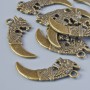 Findings Pendant "Dagger", diameter 29x13mm, hole diameter 2.1mm, pack of 10pcs +/- bronze metal colour