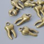 Finding Pendant "Tooth", 15.5x7.5mm, hole diameter 1.6mm, pack of 15pcs+/- bronze metal colour