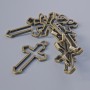 Finding Pendant "Cross", 28.5x22mm, hole diameter 3mm, pack of 8pcs+/- bronze metal colour