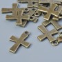 Finding Pendant "Cross", diameter 18.5x13mm, hole diameter 1.6mm, pack of 15pcs+/- bronze metal colour