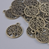 Finding Pendant "Tree", diameter 20x16.5mm, hole diameter 2mm, pack of 16pcs+/- bronze metal colour