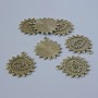 Finding Pendant "Sun", diameter 21.5x19mm, hole diameter 1.6mm, pack of 7pcs +/- bronze metal colour