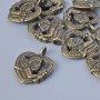 Finding Pendant "Heart", diameter 20x16mm, hole diameter 1.8mm, pack of 9pcs +/- bronze metal colour