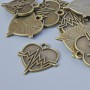 Finding Pendant "Heart", diameter 22x20.5mm, hole diameter 1.9mm, pack of 10pcs +/- bronze metal colour