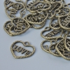 Pendant hardware "Heart", diameter 13.5x14.5 mm, hole diameter 1.9 mm, pack 28 pcs ±, bronze metal colour