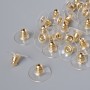 Earring backs, 12mm diameter, pack of 32, approx. gold-tone metal