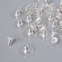 Earring posts caps, diameter 12mm, pack of 42, ± silver-coloured metal