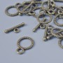 Clasp Findings, diameter 10mm, 14.5mm, hole diameter 2.1.5mm packaged 14 pcs +/- bronze metal colour