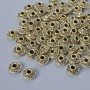 Bead finding insert, diameter 3×6, 5mm, hole diameter 1.9mm, packaged 46 pcs ± light-gold colour metal
