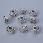 Bead Insertion Findings, 7×10mm diameter, 3.5mm hole, packaged 9 pcs ± 20g, silver-colour metal