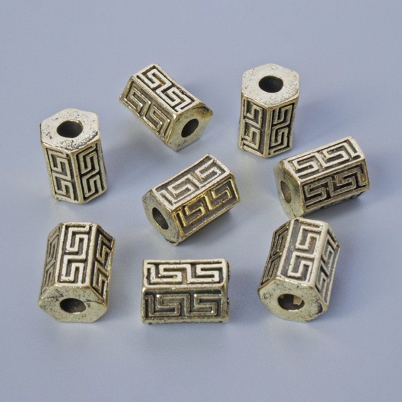 Bead findings insert, diameter 10×7mm, inner hole diameter 2.9mm, packaging 7 pcs ± 20g, light-gold coloured metal