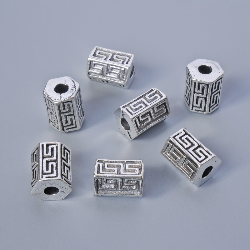 Bead Insert Finding, 10×7mm diameter, hole diameter 2.9mm, packaged 7 pcs ± 20g, silver-colour metal