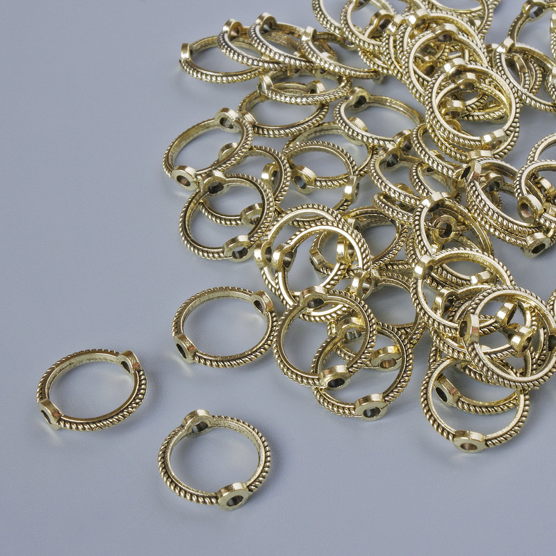 Bead Findings Inset, diameter 11x1.2 mm, hole diameter 1.6 mm, 8.4 mm, packaged 80 pcs ± 20 g ± light golden metal colour