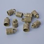 Finishing findings, end cap, diameter 16x10mm, hole diameter 3.5mm and 7.7mm, packaged 10 pcs ± bronze colour of metal