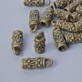 Bronze End Cap Findings, 13x5mm diameter, hole diameter 2mm, 2.7mm, packaged 20pc ±, metal colour bronze