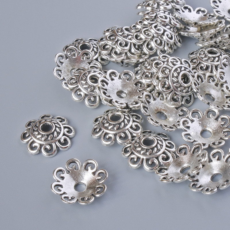 End cap, diameter 12x2mm, bore 2.3mm, packaging 20g ±, silver colour of metal