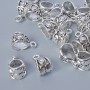 Pendant finding, 8x7 mm inner hole 1.8 mm, 13 cm length, pack of 24, silver-colour metal