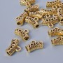 Gold-tone Bail Bead Topper, 13.5x5x5mm, hole diameter 2mm, 2.7mm, length 9mm, packaged 19 pcs ± 20g, gold colour metal