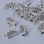 Bale Bezel Holder, diameter 13.5x5mm, bore 2mm, 2.7mm, length 9mm, packaging 19pcs ± 20g, silver colour metal