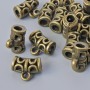Pendant Bail Holder, bronze colour, 12x6mm diameter, hole diameter 1.7mm, 3mm, length 9.5mm, packaged 18 pcs ± bronze metal colour