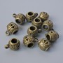 Bezel Bail Holder, bronze colour, diameter 9x9, 5mm, hole diameter 2.1mm, 4.4mm, length 13mm, packaged 11 pcs ±