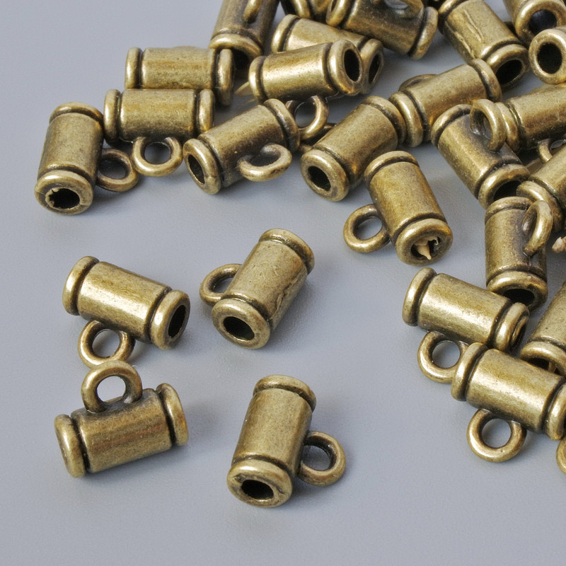 Bail Bail (Bale) Holder, Ø 8×4 mm, hole Ø 1.8 mm, length 7.2 mm, packaged 40 pcs ± Bronze colour metal