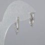 Earrings findings, silver-colour metal, 18×12×5.5 mm, 5 mm, 1 pair