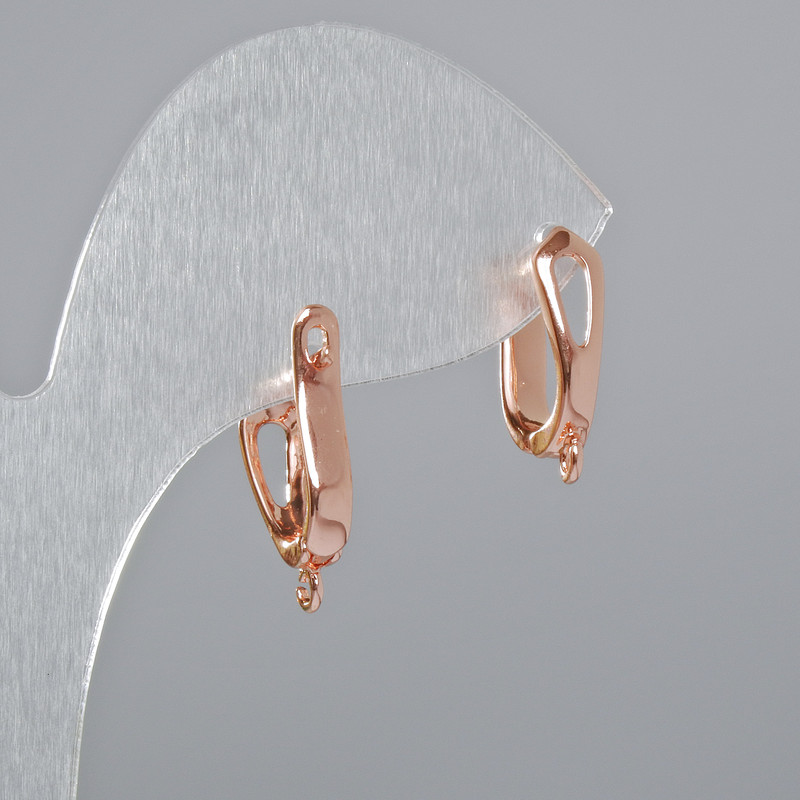 Earring posts in rose gold colour 17×12×5mm, 1 pair
