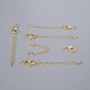 Hook Clasps with D‑ring, 15×8mm diameter with extension chain, length 5.5cm, gold coloured metal, 1 piece