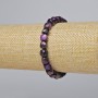 Bracelet Purple Cat's Eye Natural Stone Faceted Cube Beads, 7mm dia. ±, length 18cm ± (stretch)